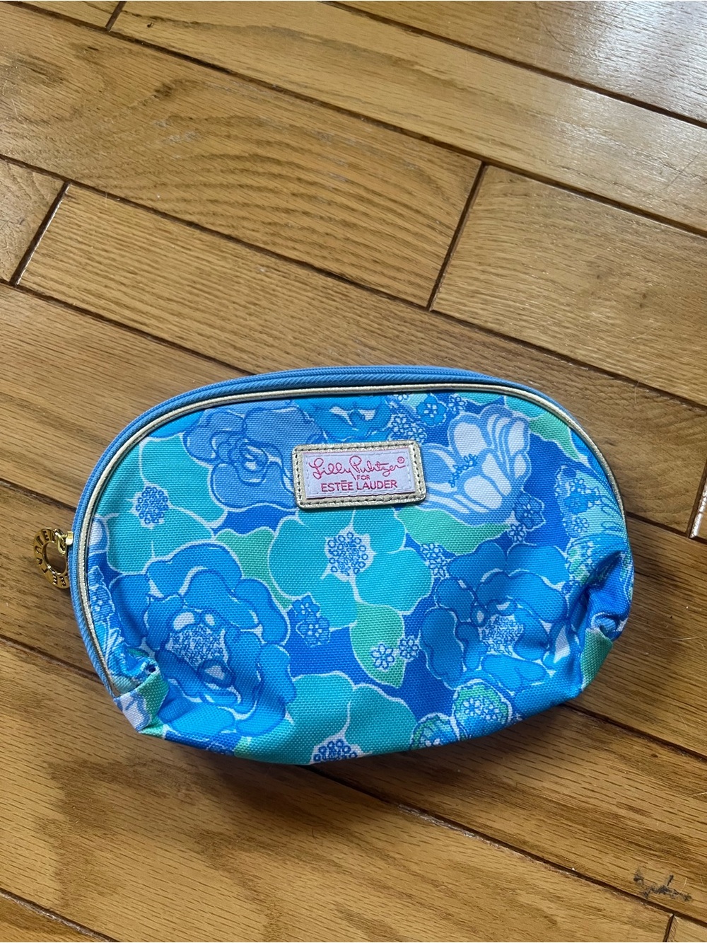 Lilly Pulitzer for Estée Lauder - Blue Floral Cosmetic Pouch